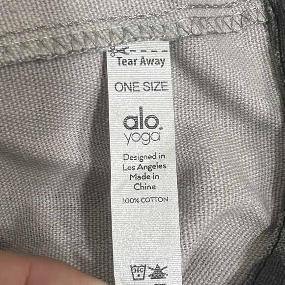 Alo Yoga Large Tote Bag Womens One Size Gray Tie Dye Logo Beach Gym Shopping - Picture 7 of 12